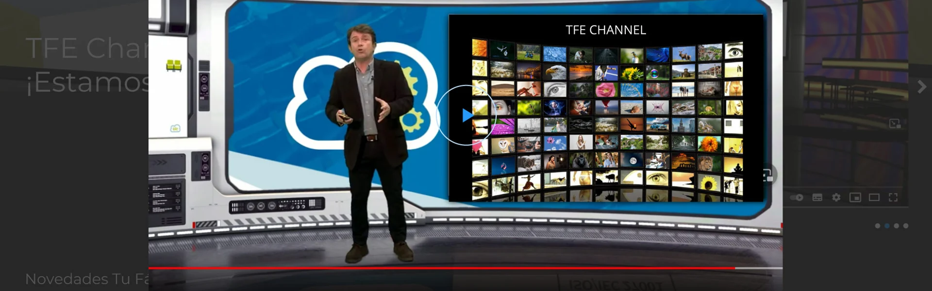 hombre en plató TV