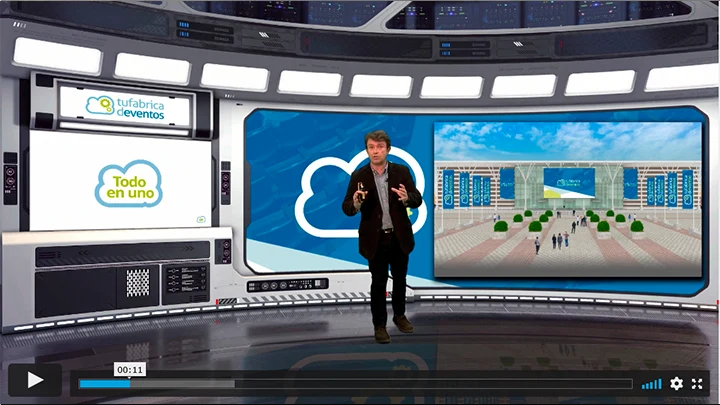hombre en plató TV